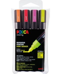 ROTULADOR UNI POSCA FLUOR PC-5M/4C CAJA 4 UDS