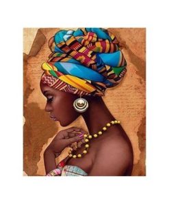KIT PUNTO DE CRUZ DIAMANTE MUJER AFRICANA 40X50 CM