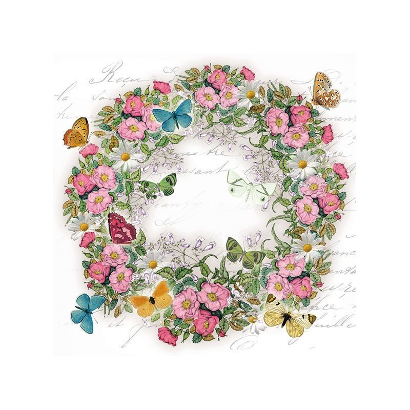 SERVILLETAS AMBIENTE 13314920 WREATH OF FLOWERS 20 UDS - Imagen 2