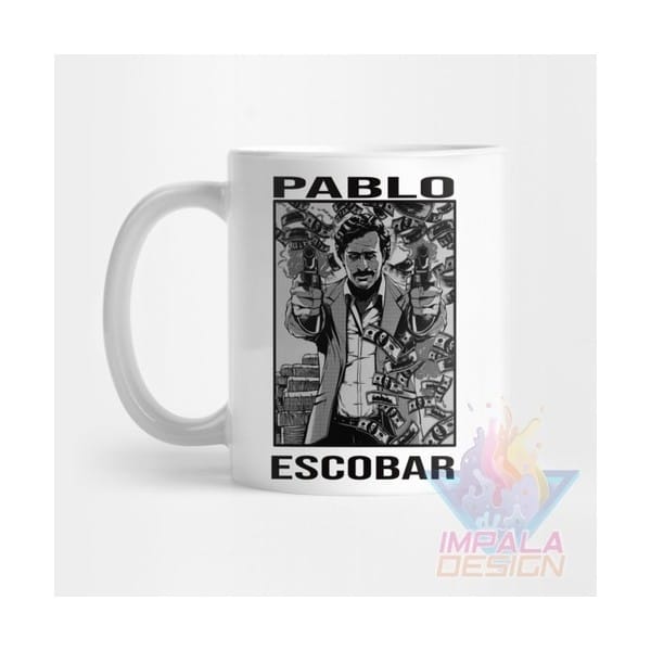 Taza Pablo Escobar Patrón Mal Narcos Plata Plomo Cerámica M9 - Imagen 2