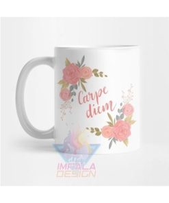 Taza Carpe Diem Vive El Día Frase Motivación Cerámica Mod1