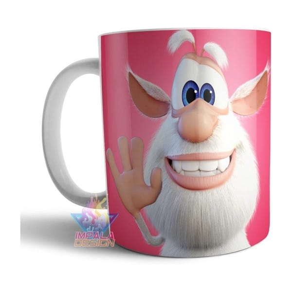 Taza De Cerámica Baboo Cartoon Dibujo Monstruo Blanco - Imagen 3