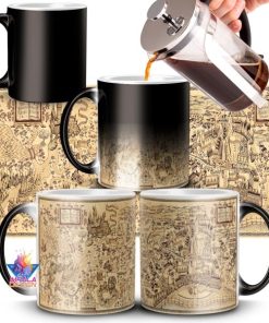 Taza Mágica Harry Potter Mapa Mundo Mágico Wizarding World