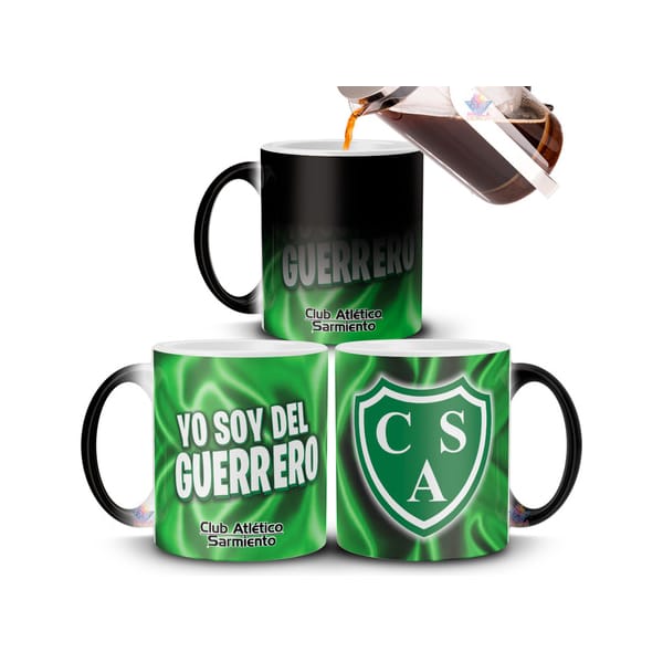 Taza Mágica Sarmiento De Junín Guerrero Fútbol Argentina - Imagen 2