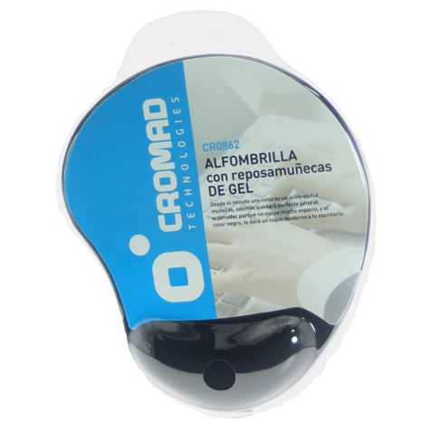 ALFOMBRILLA CON REPOSAMUÑECAS GEL NEGRO CROMAD CR0862 - Imagen 3