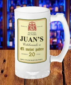 Jarra cervecera con diseño de Marca de bebidas| Con mensaje personalizado