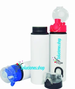 Botella 750ml Blanco con Boton Press Colores