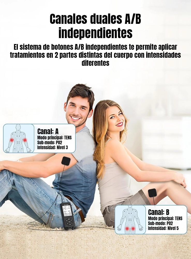 Electroestimulador Muscular Recargable Gimnasia Pasiva TENS-EMS-MASS 3 en 1 - Imagen 8
