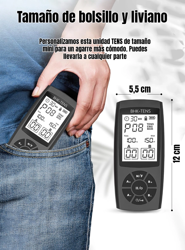Electroestimulador Muscular Recargable Gimnasia Pasiva TENS-EMS-MASS 3 en 1 - Imagen 7