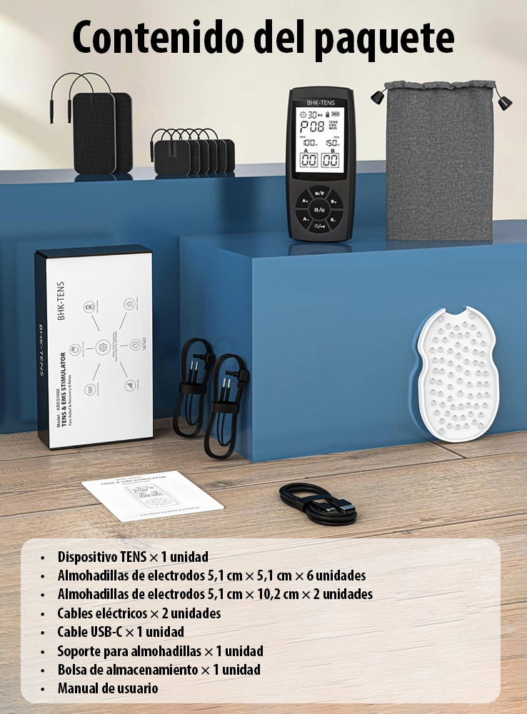 Electroestimulador Muscular Recargable Gimnasia Pasiva TENS-EMS-MASS 3 en 1 - Imagen 5