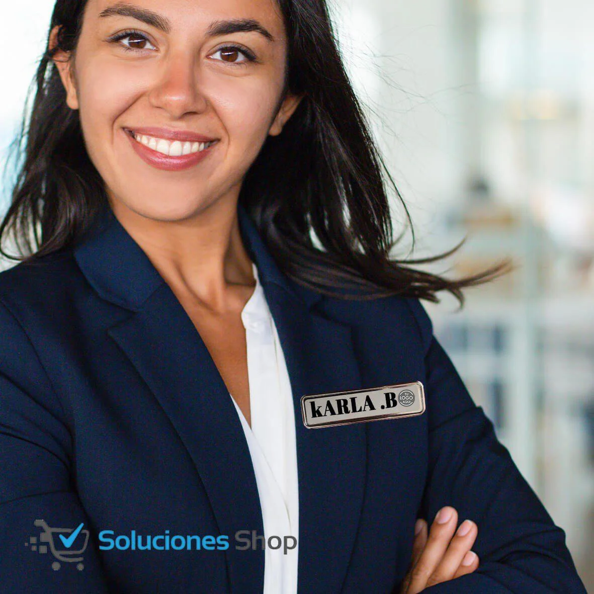 Pin de identificación personalizable para el nombre del empleado - Imagen 2