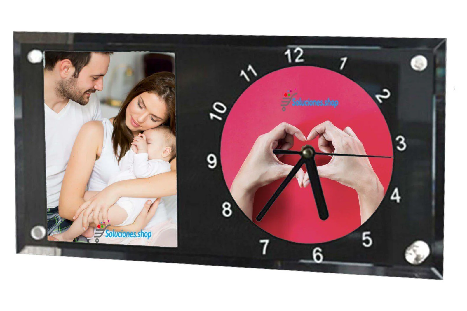 Reloj Espejo Porta Retrato│Articulo Personalizado - Imagen 4
