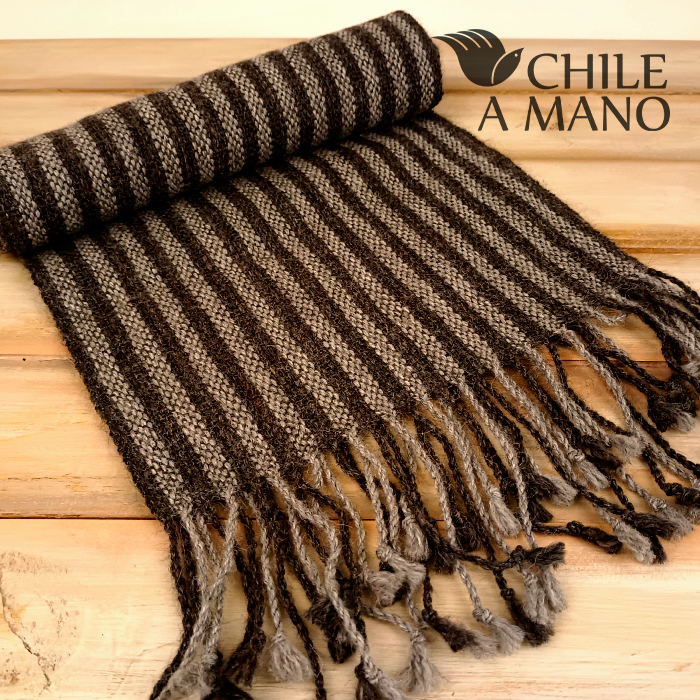 Bufanda en alpaca natural grises - Imagen 4