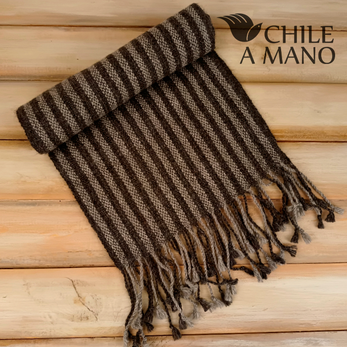 Bufanda en alpaca natural grises - Imagen 2