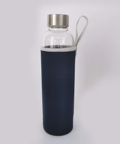 Botella tisanera con funda de neopreno azul marino