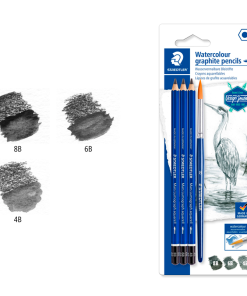 LAPIZ STAED 100A SBK4 ACUARELABLE 4B,6B,8B+PINCEL