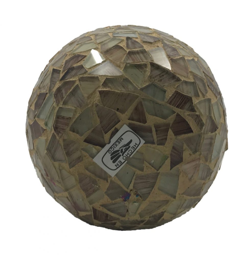 Ornamento con 3 Manzanas de Cerámica con Vidrio Mosaico Blanco - Imagen 9