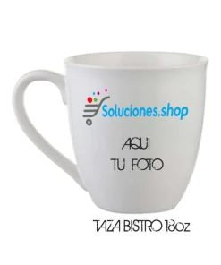 Taza Bistro Blanca 18oz│Articulo personalizado