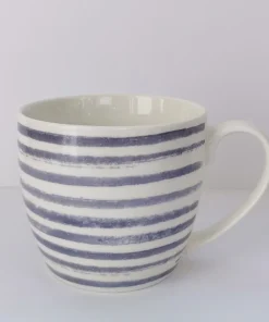 Mug Taza de Desayuno Rayas Azules Marelie