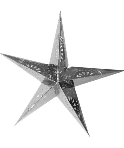 1pza Adorno navideño metálico en forma de estrella para iluminar destello 55cm, variedad de colores / estrella destello