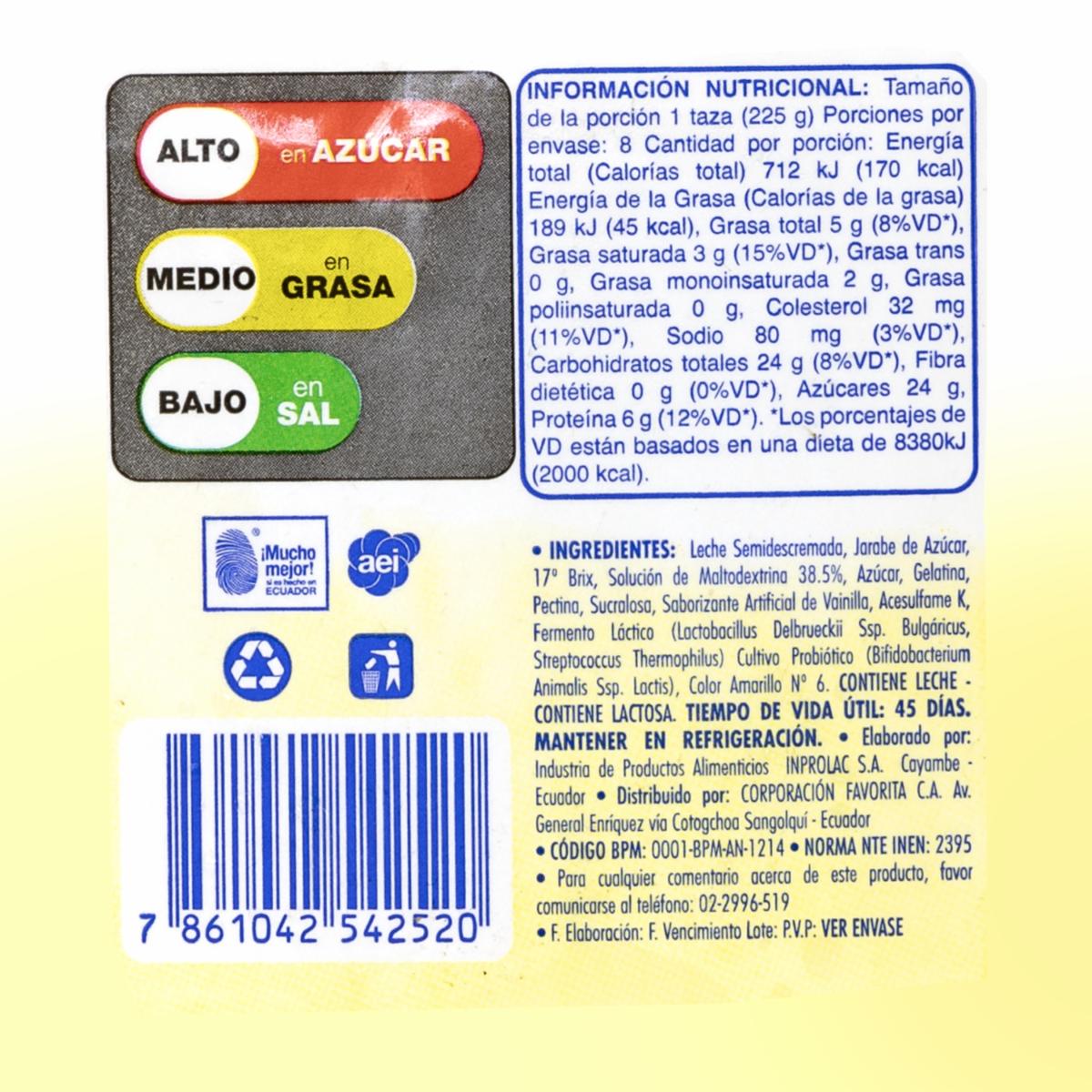 Yogurt Semidescremado Bebible Sabor A Vainilla SUPERMAXI 1900 G - Imagen 3