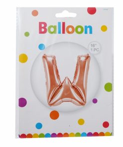 Globo Metálico Letra W Dorado Rosa BALLOON Letra W